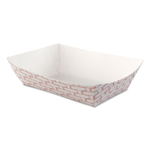 Paper Food Baskets, 2.5lb Capacity, Red/white, 500/carton