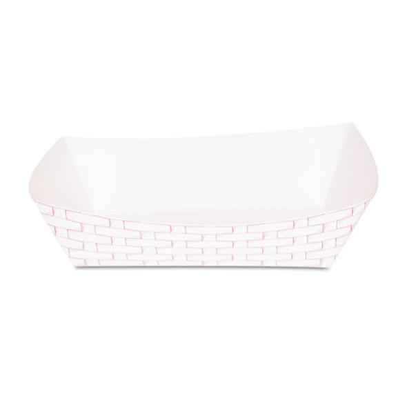 Paper Food Baskets, 5lb Capacity, Red/white, 500/carton