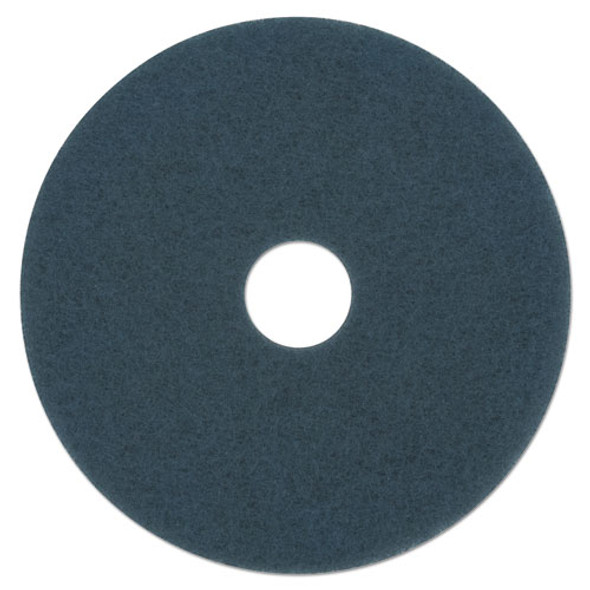 Scrubbing Floor Pads, 16" Diameter, Blue, 5/carton