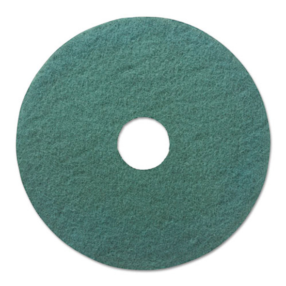 Heavy-duty Scrubbing Floor Pads, 16" Diameter, Green, 5/carton