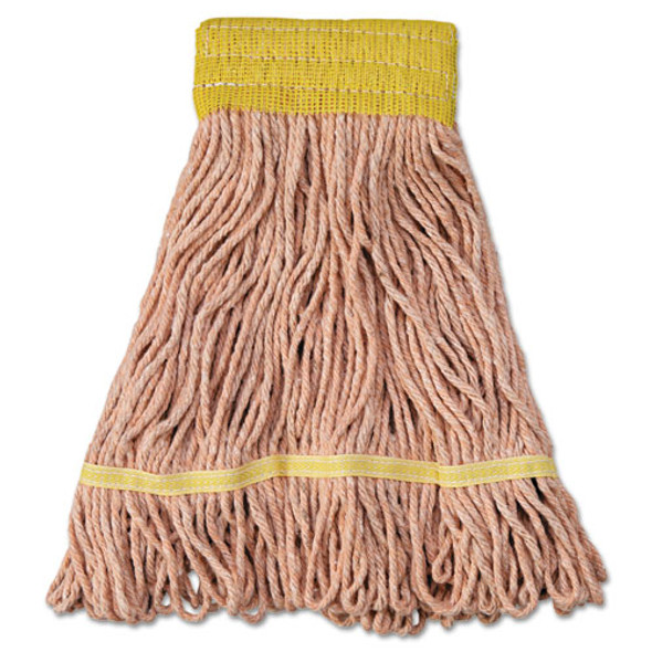 Super Loop Wet Mop Head, Cotton/synthetic Fiber, 5" Headband, Small Size, Orange, 12/carton