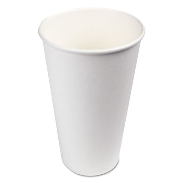 Paper Hot Cups, 20 Oz, White, 12 Cups/sleeve, 50 Sleeves/carton