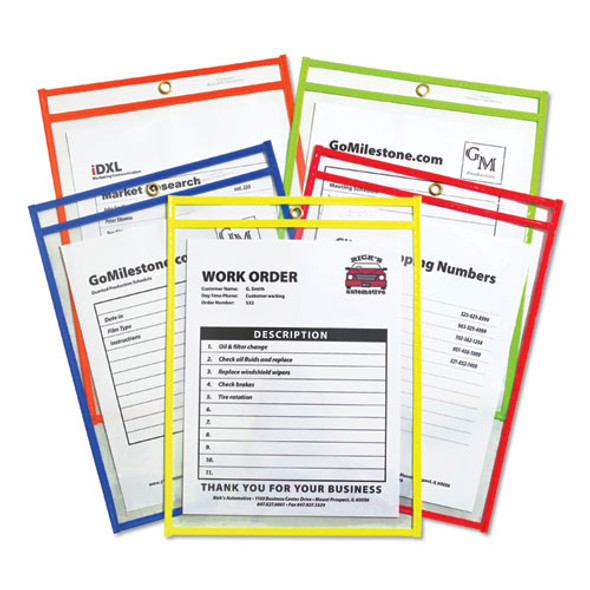 Stitched Shop Ticket Holders, Neon, Assorted 5 Colors, 75", 9 X 12, 25/bx