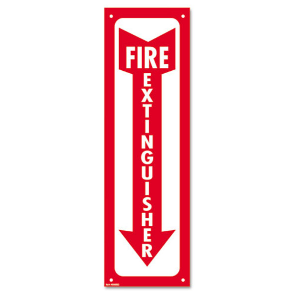 Glow-in-the-dark Safety Sign, Fire Extinguisher, 4 X 13, Red