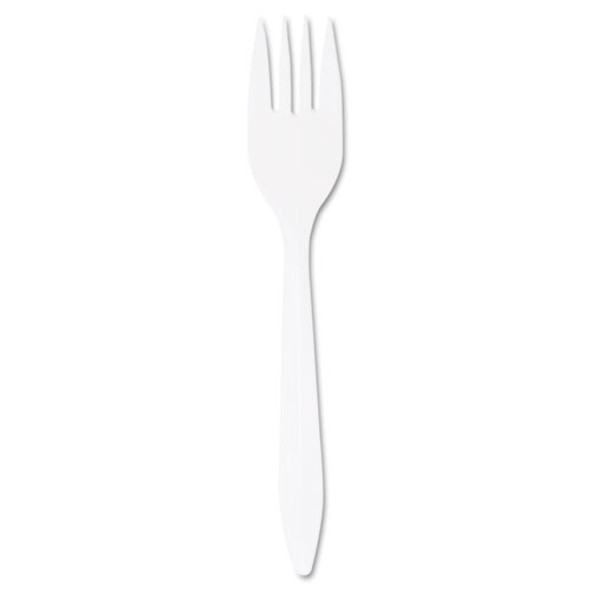 Style Setter Mediumweight Plastic Forks, White, 1000/carton