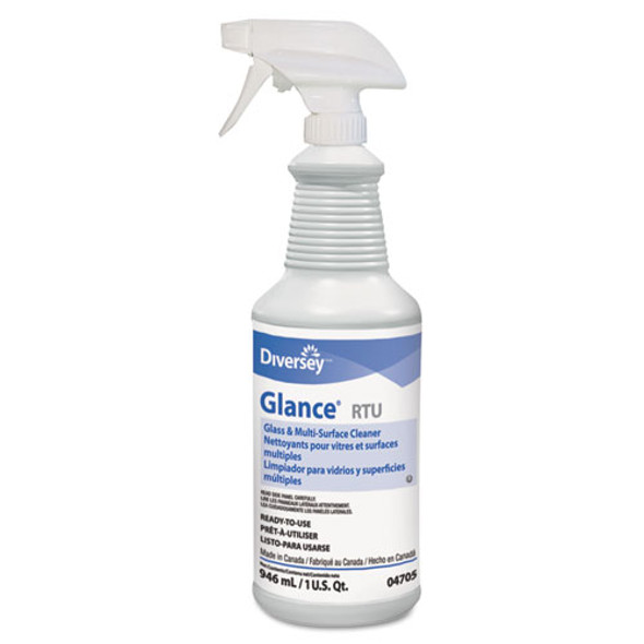 Glance Glass And Multi-surface Cleaner, Original, 32 Oz Spray Bottle, 12/carton