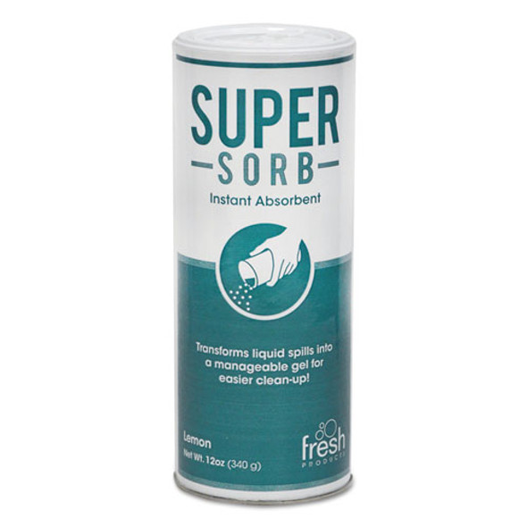 Super-sorb Liquid Spill Absorbent, Powder, Lemon-scent, 12 Oz. Shaker Can