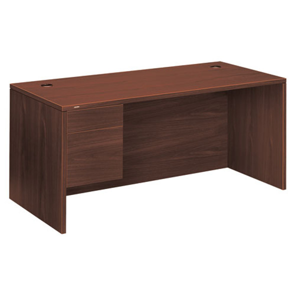 10500 Series "l" Left 3/4 Height Pedestal Desk, 66w X 30d X 29.5h, Mahogany