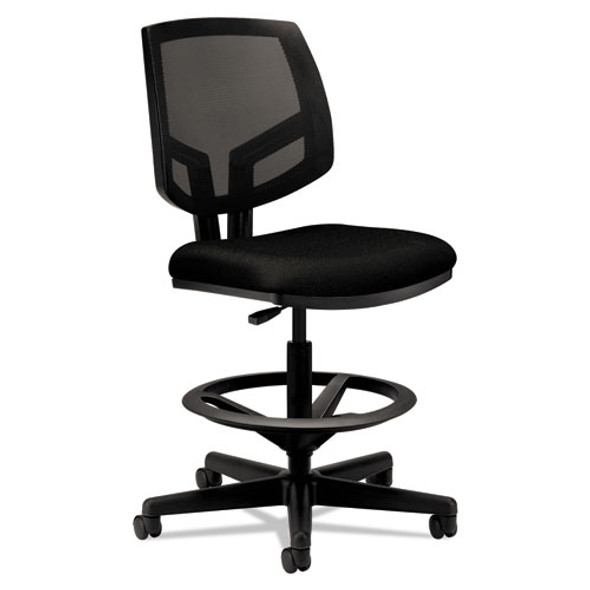 Volt Series Mesh Back Adjustable Task Stool, 32.38" Seat Height, Up To 275 Lbs., Black Seat/black Back, Black Base