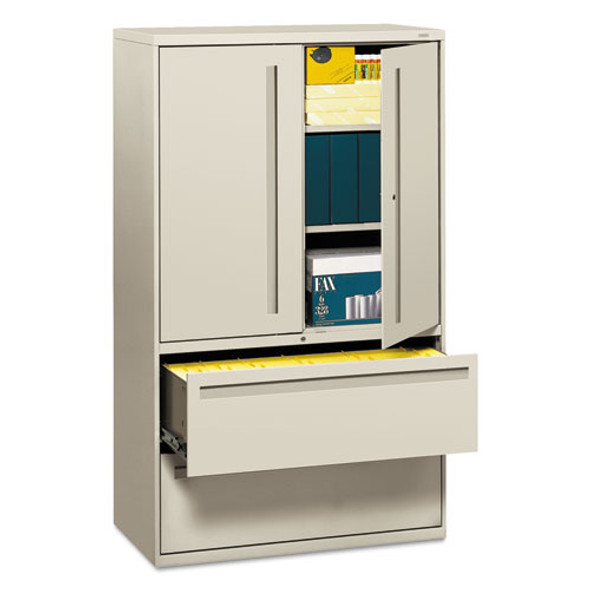 700 Series Lateral File With Storage Cabinet, 42w X 18d X 64.25h, Light Gray