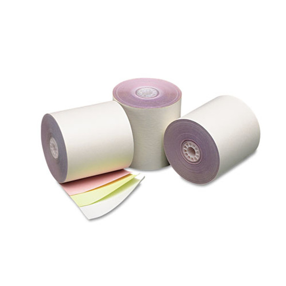 Impact Printing Carbonless Paper Rolls, 3" X 70 Ft, White/canary/pink, 50/carton