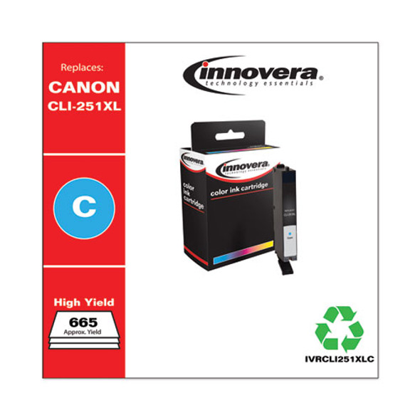 Remanufactured 6449b001 (cli-251xl) High-yield Ink, 665 Page-yield, Cyan