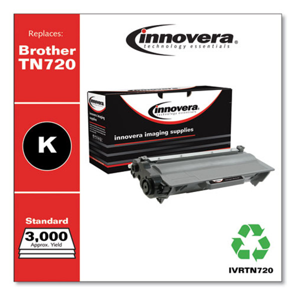 Remanufactured Black Toner Cartridge, Replacement For Brother Tn720, 3,000 Page-yield