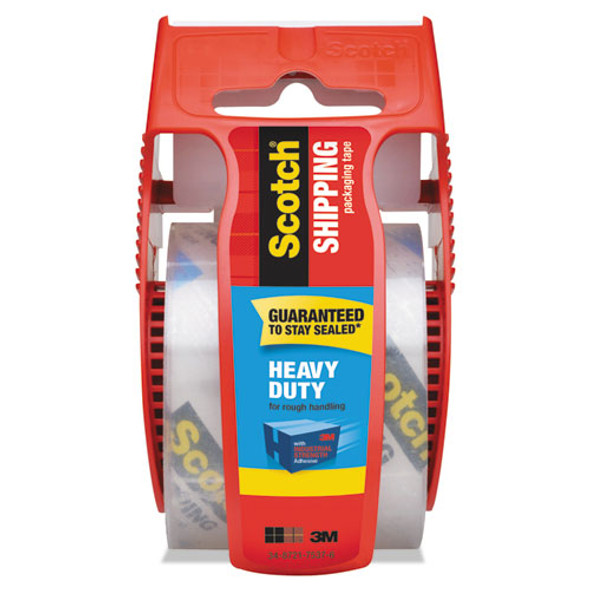 3850 Heavy-duty Packaging Tape With Dispenser, 1.5" Core, 1.88" X 66.66 Ft, Clear