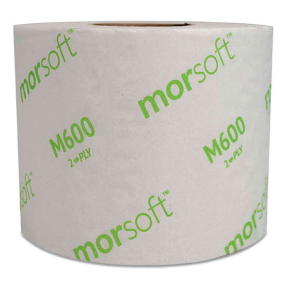 Morsoft Controlled Bath Tissue, Septic Safe, 2-ply, White, 3.9" X 4", 600 Sheets/roll, 48 Rolls/carton