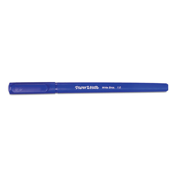 Write Bros. Stick Ballpoint Pen Value Pack, Medium 1mm, Blue Ink/barrel, 60/pack