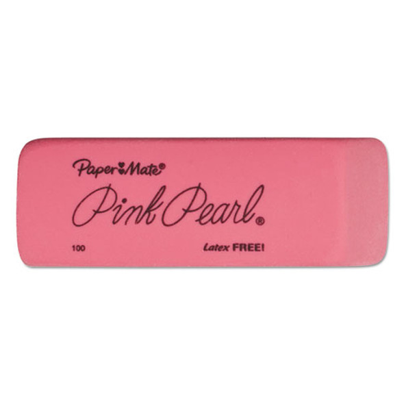 Pink Pearl Eraser, Rectangular, Medium, Elastomer, 24/box