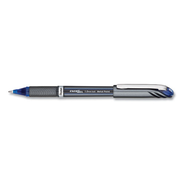Energel Nv Stick Gel Pen, 1 Mm Metal Tip, Blue Ink/barrel, Dozen