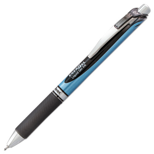 Energel Rtx Retractable Gel Pen, Medium 0.7mm, Black Ink, Black/gray Barrel - IVSPENBLN77A