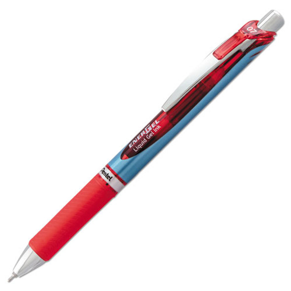 Energel Rtx Retractable Gel Pen, Medium 0.7mm, Red Ink, Red/gray Barrel - IVSPENBLN77B