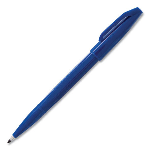 Sign Pen Color Marker, Extra-fine Bullet Tip, Blue, Dozen