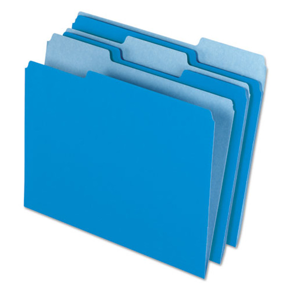 Interior File Folders, 1/3-cut Tabs, Letter Size, Blue, 100/box - IVSPFX421013BLU