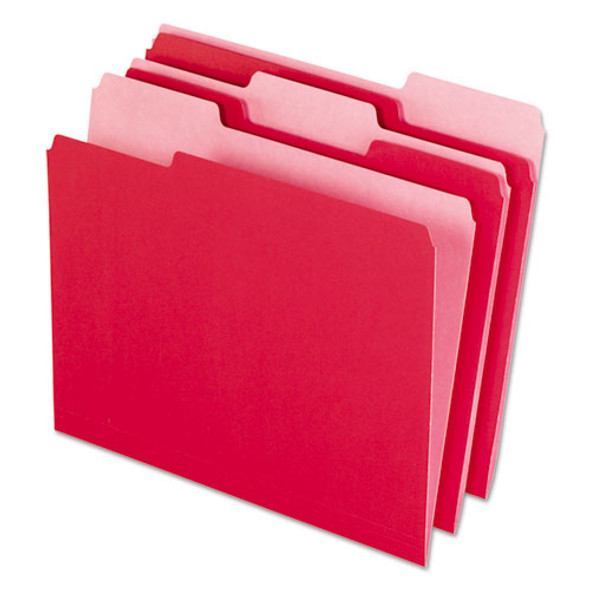 Interior File Folders, 1/3-cut Tabs, Letter Size, Red, 100/box - IVSPFX421013RED