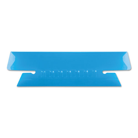 Transparent Colored Tabs For Hanging File Folders, 1/3-cut Tabs, Blue, 3.5" Wide, 25/pack