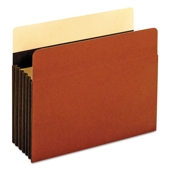 Heavy-duty File Pockets, 5.25" Expansion, Letter Size, Redrope, 10/box