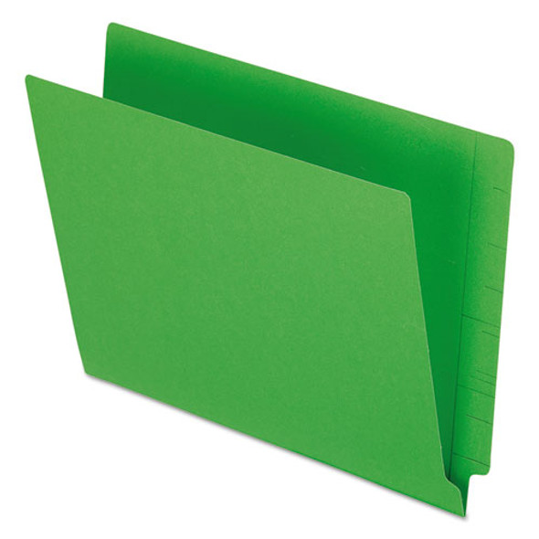 Colored End Tab Folders With Reinforced 2-ply Straight Cut Tabs, Letter Size, Green, 100/box
