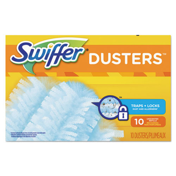 Refill Dusters, Dust Lock Fiber, Light Blue, Unscented, 10/box, 4 Box/carton