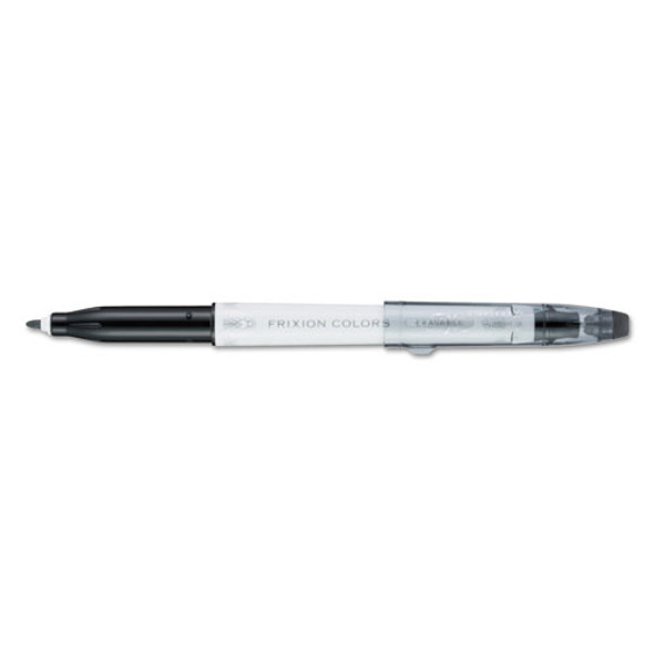 Frixion Colors Erasable Stick Marker Pen, 2.5mm, Black Ink, White Barrel