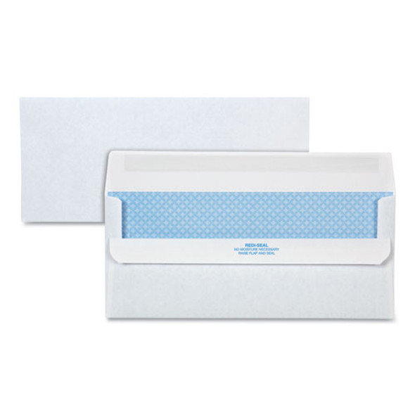 Redi-seal Envelope, #10, Commercial Flap, Redi-seal Closure, 4.13 X 9.5, White, 500/box - IVSQUA11218