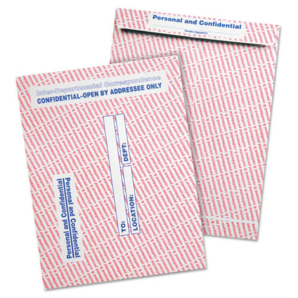 Gray/red Paper Gummed Flap Personal & Confidential Interoffice Envelope, #97, 10 X 13, Gray/red, 100/box