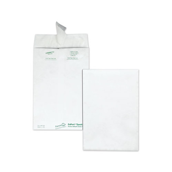 Catalog Mailers, Dupont Tyvek, #6 1/2, Cheese Blade Flap, Redi-strip Closure, 6 X 9, White, 100/box