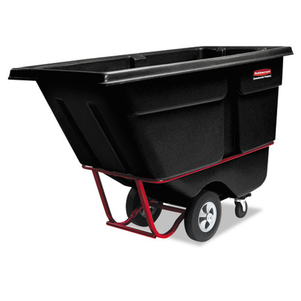 Commercial Rotomolded Tilt Truck, Rectangular, Plastic, 1,250 Lb Capacity, Black