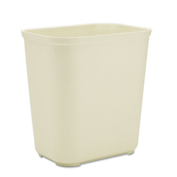 Fire-resistant Wastebasket, Rectangular, Fiberglass, 7 Gal, Beige