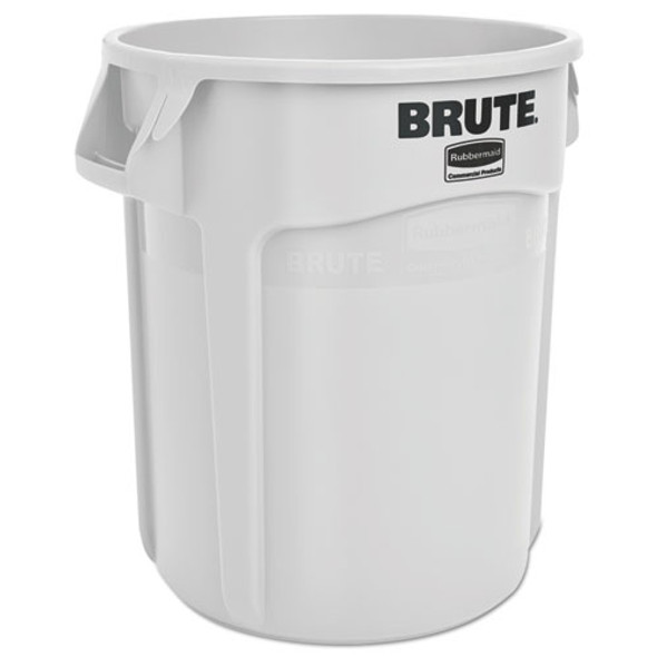 Round Brute Container, Plastic, 20 Gal, White