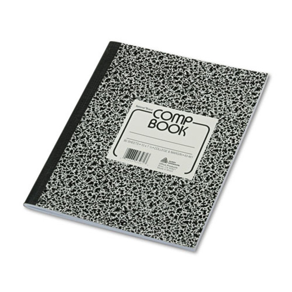 Composition Notebook, Medium/college Rule, Black Marble Cover, 10 X 7.88, 80 Sheets