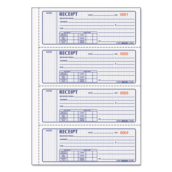 Money Receipt Book, 7 X 2 3/4, Carbonless Triplicate, 100 Sets