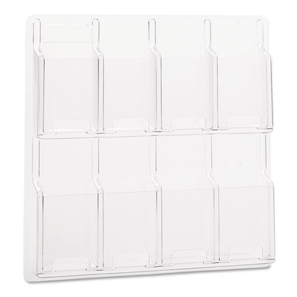 Reveal Clear Literature Displays, 8 Compartments, 20.5w X 2d X 20.5h, Clear