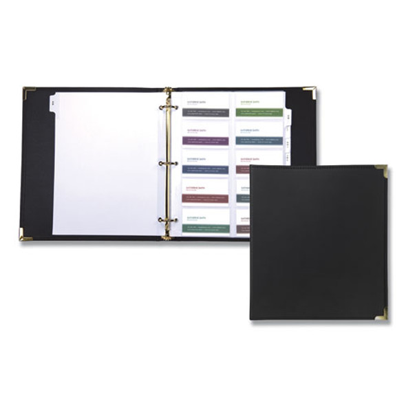 Classic Vinyl Business Card Binder, 200 Card Cap, 2 X 3 1/2 Cards, Ebony