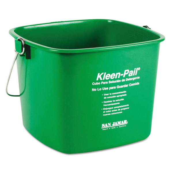 Kleen-pail, 6qt, Plastic, Green, 12/carton