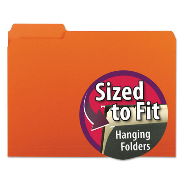 Interior File Folders, 1/3-cut Tabs, Letter Size, Orange, 100/box - IVSSMD10259