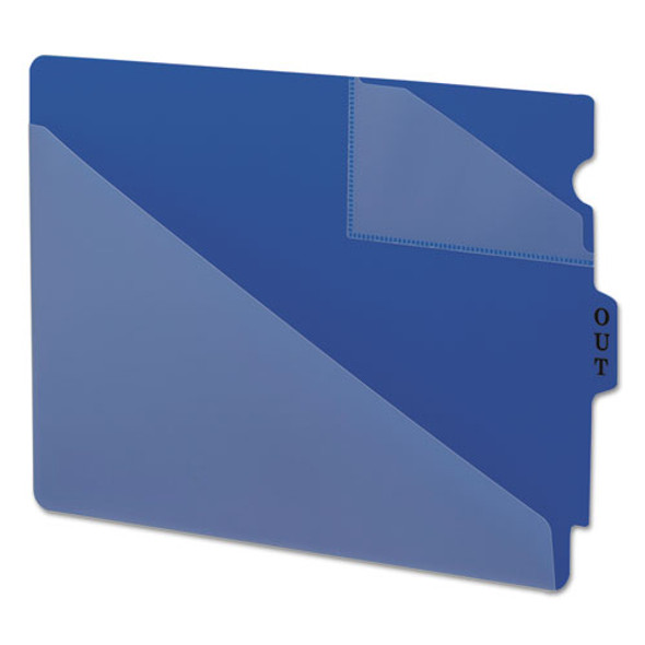 End Tab Poly Out Guides, Two-pocket Style, 1/3-cut End Tab, Out, 8.5 X 11, Blue, 50/box