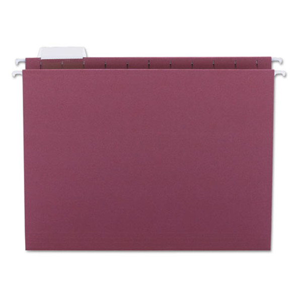 Colored Hanging File Folders, Letter Size, 1/5-cut Tab, Maroon, 25/box