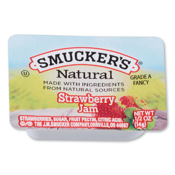 Smuckers 1/2 Ounce Natural Jam, 0.5 Oz Container, Strawberry, 200/carton