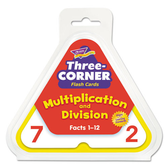 Multiplication/division Three-corner Flash Cards, 8 & Up, 48/set