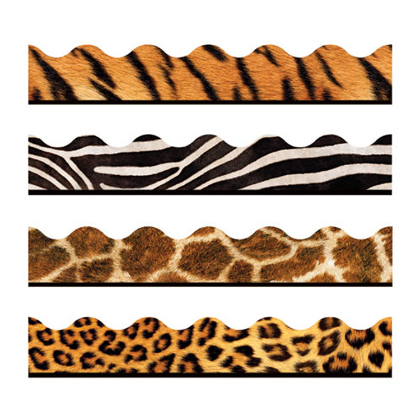 Terrific Trimmers Print Board Trim, 2 1/4" X 156 Ft, Animal Prints, Assorted