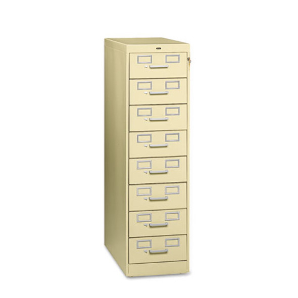 Eight-drawer File Cabinet For 3 X 5 & 4 X 6 Card, 15w X 28.5d X 52h, Putty